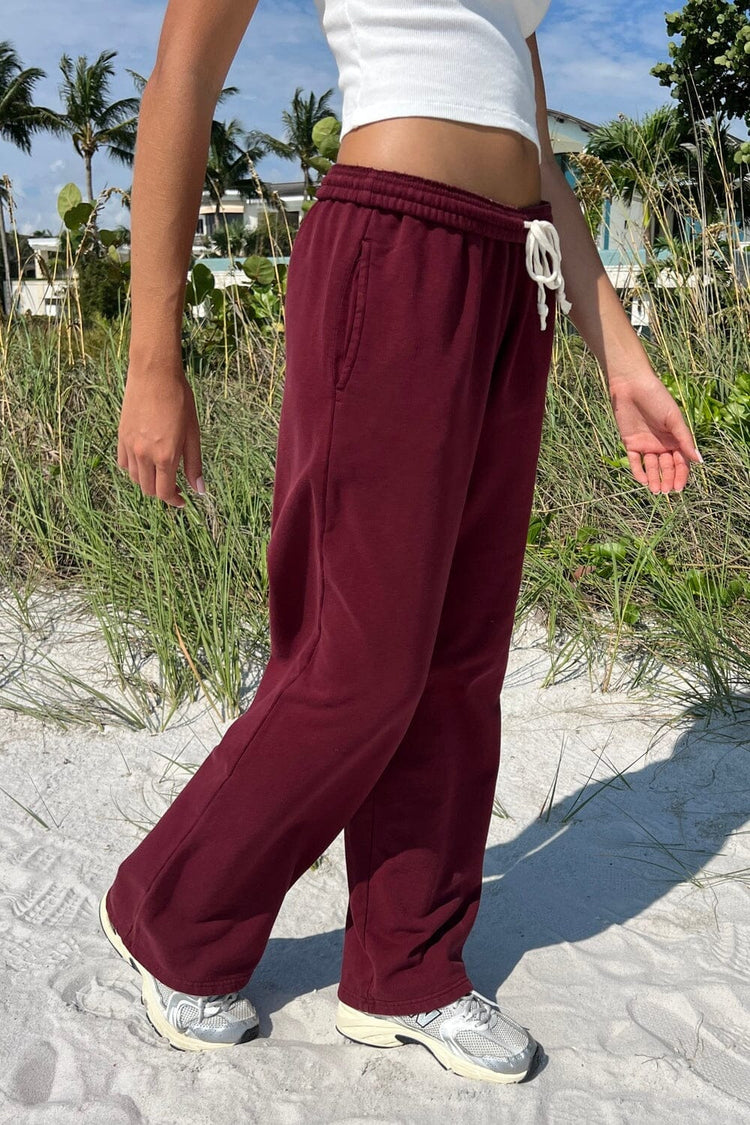 Anastasia Tie Sweatpants | Burgundy / XS/S