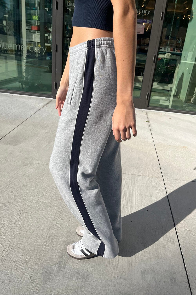 Anastasia Stripe Sweatpants | Heather Grey / S