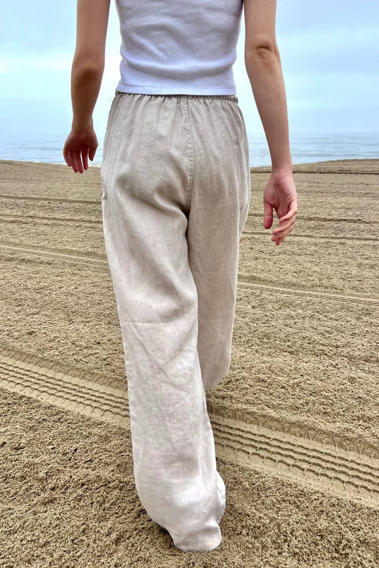 Anastasia Linen Pants | Beige / S