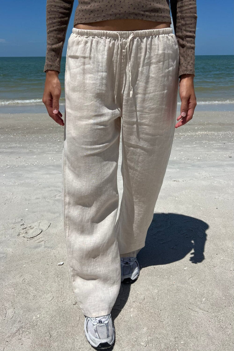 Anastasia Linen Pants | Light Pink / S