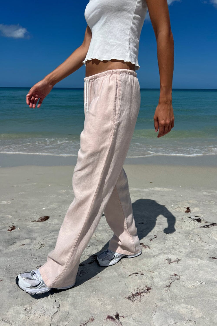Anastasia Linen Pants | Rose Pink / S