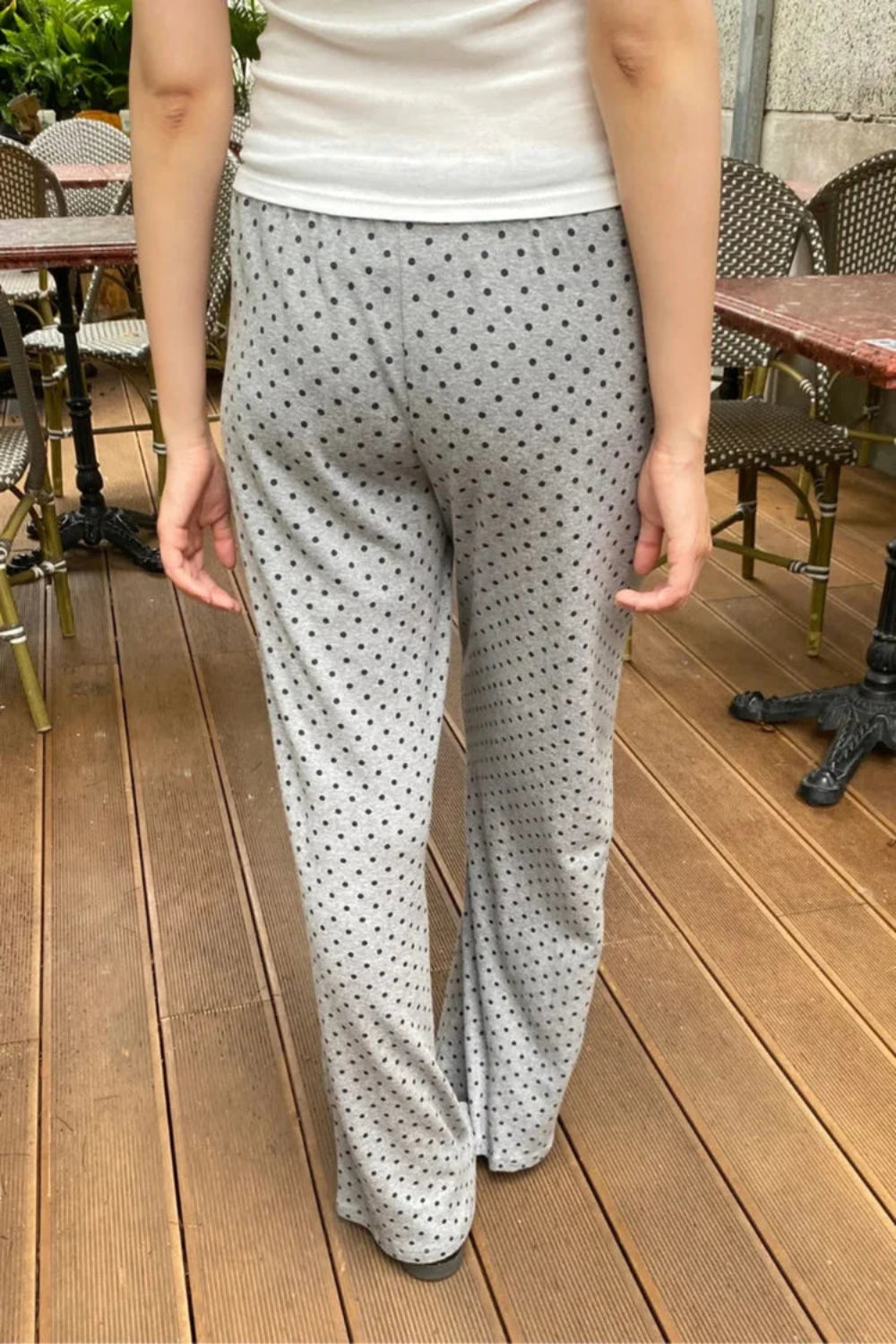 Anastasia Polka Dot Pants | Heather Grey and Black Polka Dots / XS/S