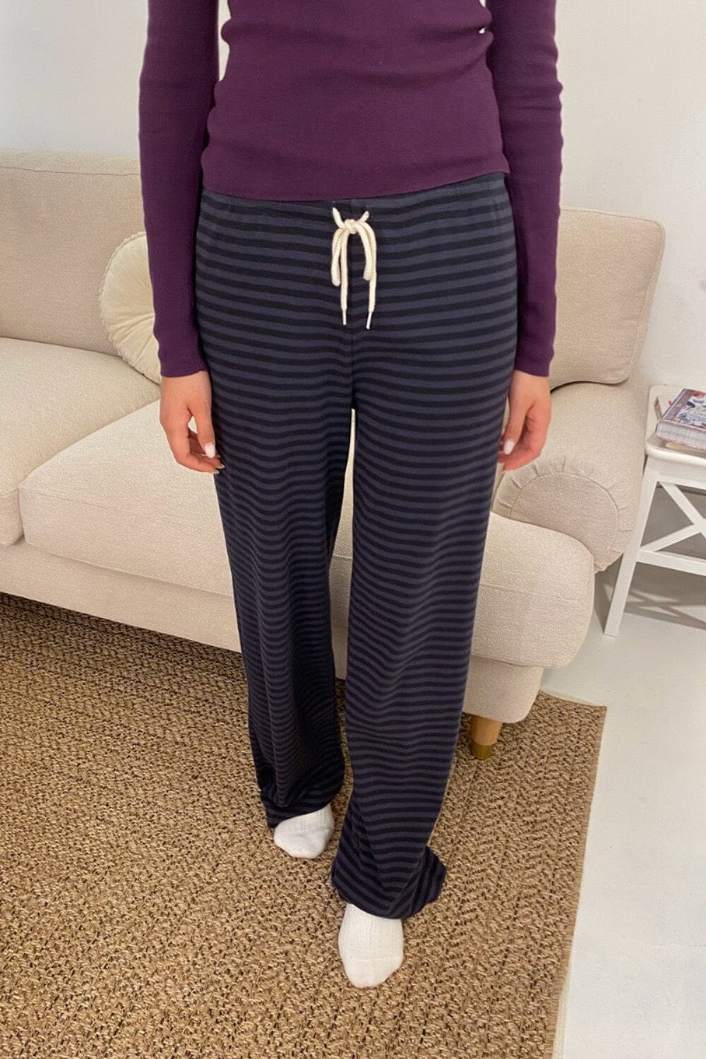 Anastasia Striped Pants | Navy Blue Stripes / XS/S