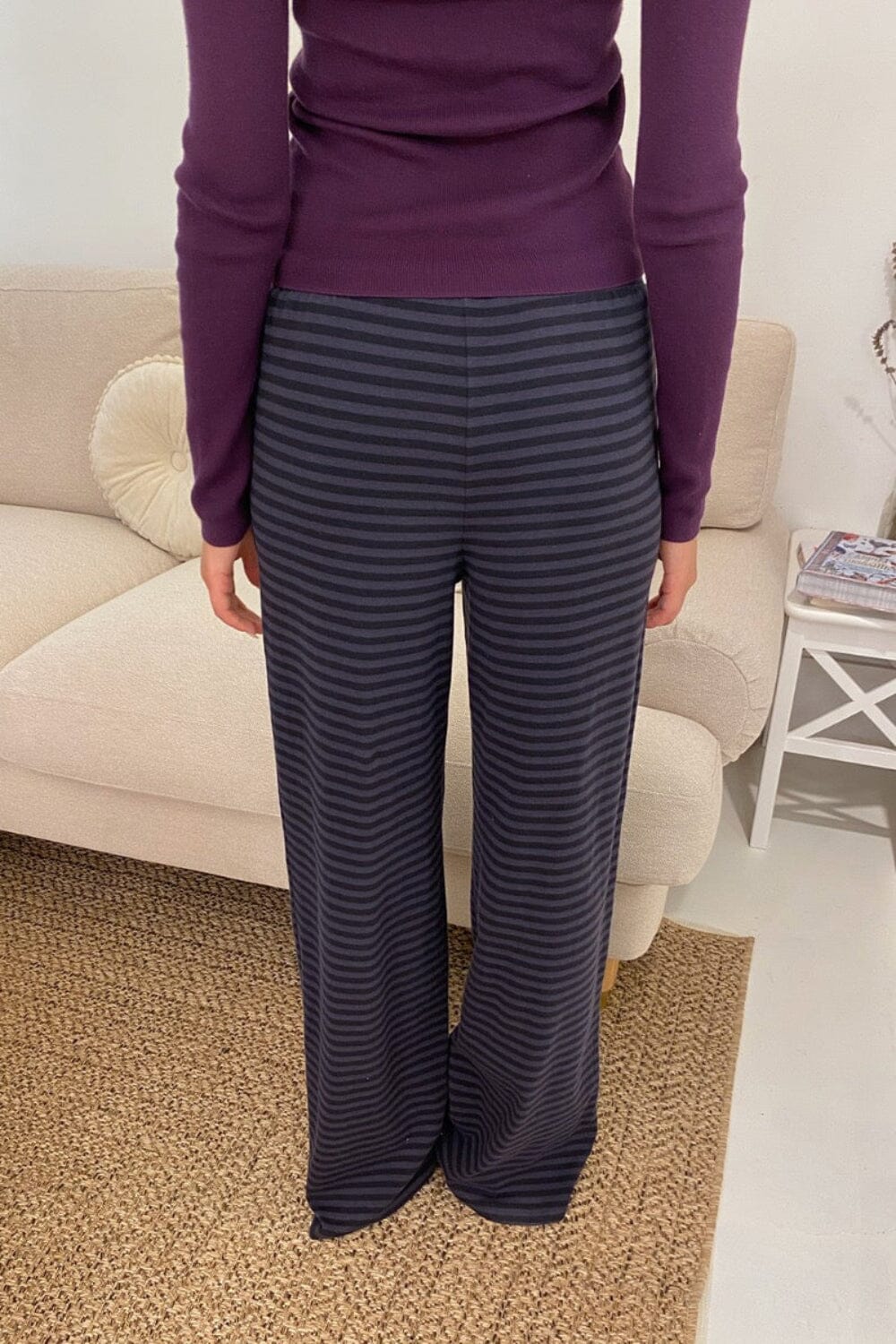 Anastasia Striped Pants | Navy Blue Stripes / XS/S
