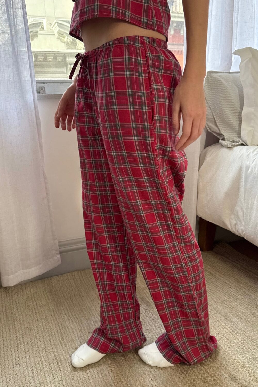 Red Brown and White Plaid / XS/S