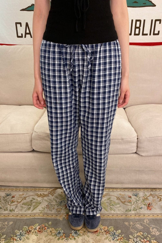 Navy and White Plaid / XS/S