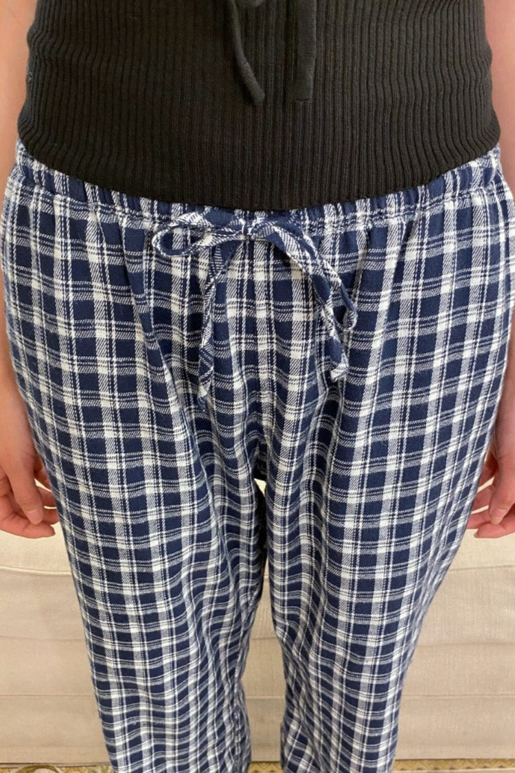 Noelia Plaid Pants | Navy and White Plaid / XS/S