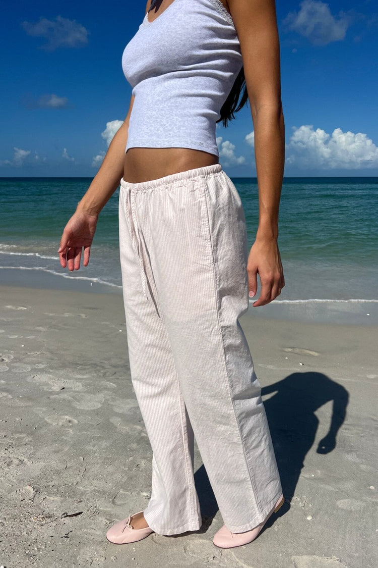 Anastasia Pants | Pink and White Stripes / S