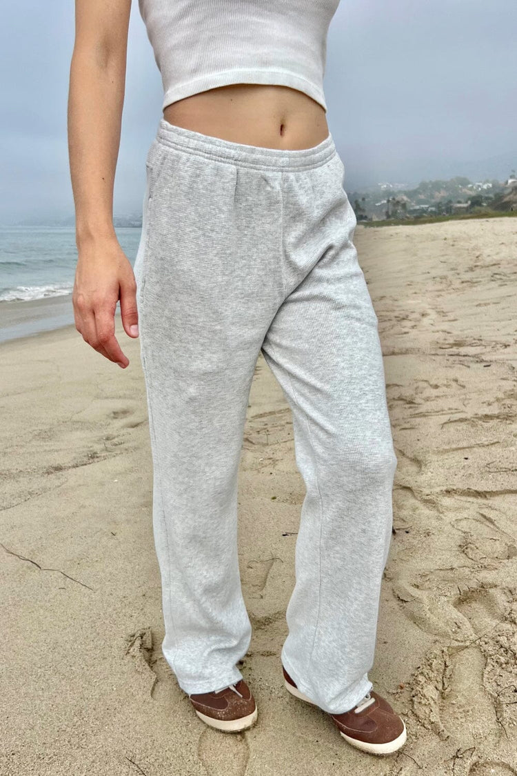 Anastasia Waffle Sweatpants | Light Heather Grey / S/M