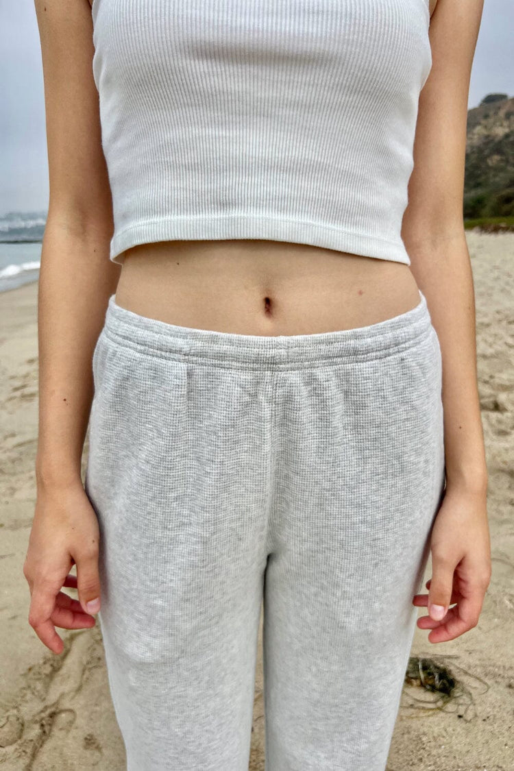 Anastasia Waffle Sweatpants | Light Heather Grey / S/M