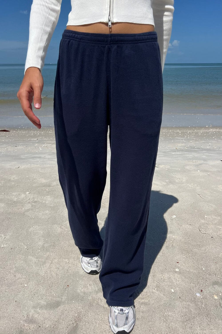 Anastasia Waffle Sweatpants | Navy Blue / S/M