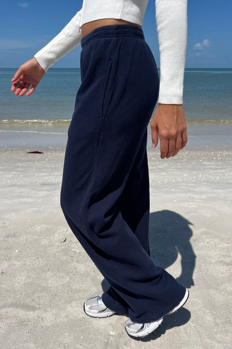 Anastasia Waffle Sweatpants | Navy Blue / S/M