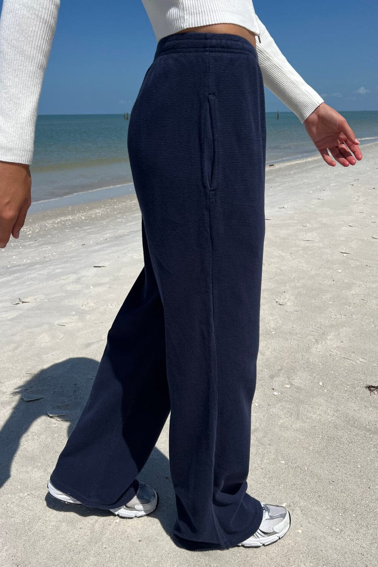 Anastasia Waffle Sweatpants | Navy Blue / S/M