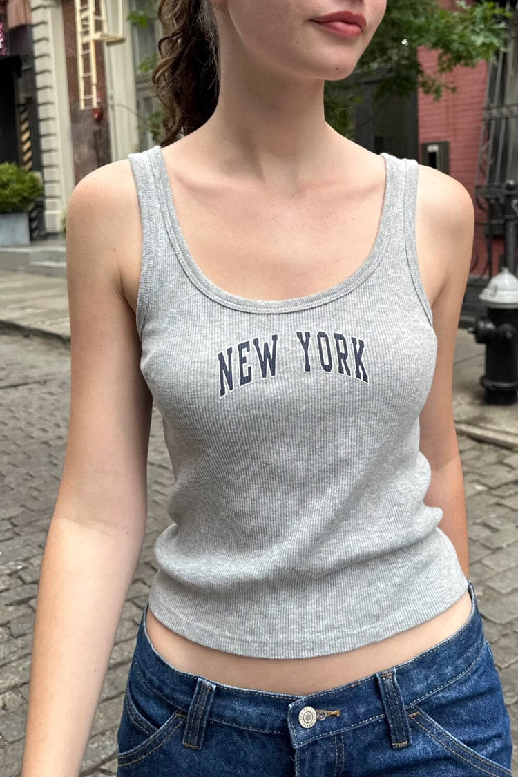 Beyonca New York Tank | Grey / XS/S