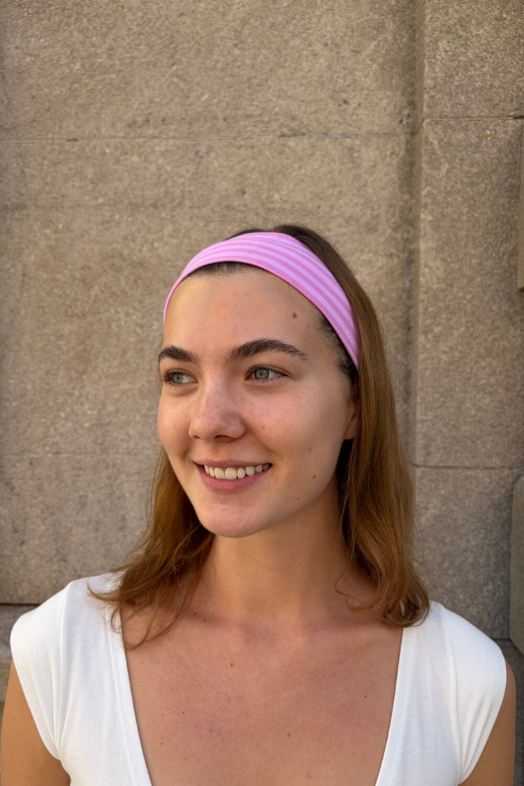 Striped Headband | Bubblegum Pink and Pink Stripes