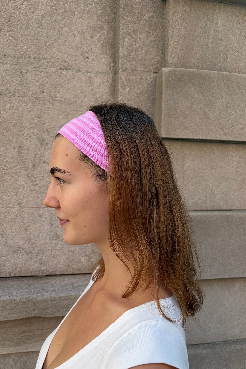 Striped Headband | Bubblegum Pink and Pink Stripes
