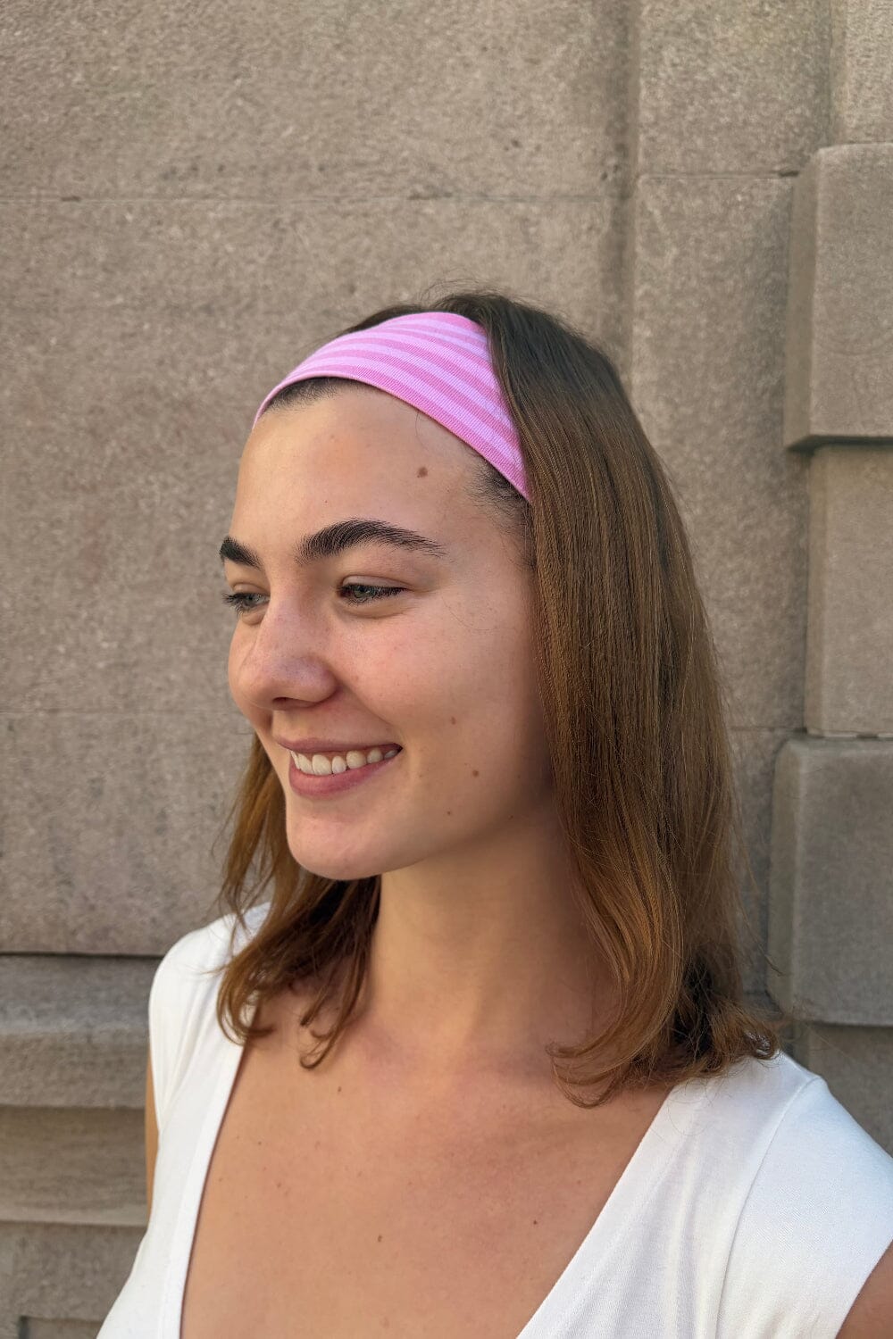 Striped Headband | Bubblegum Pink and Pink Stripes