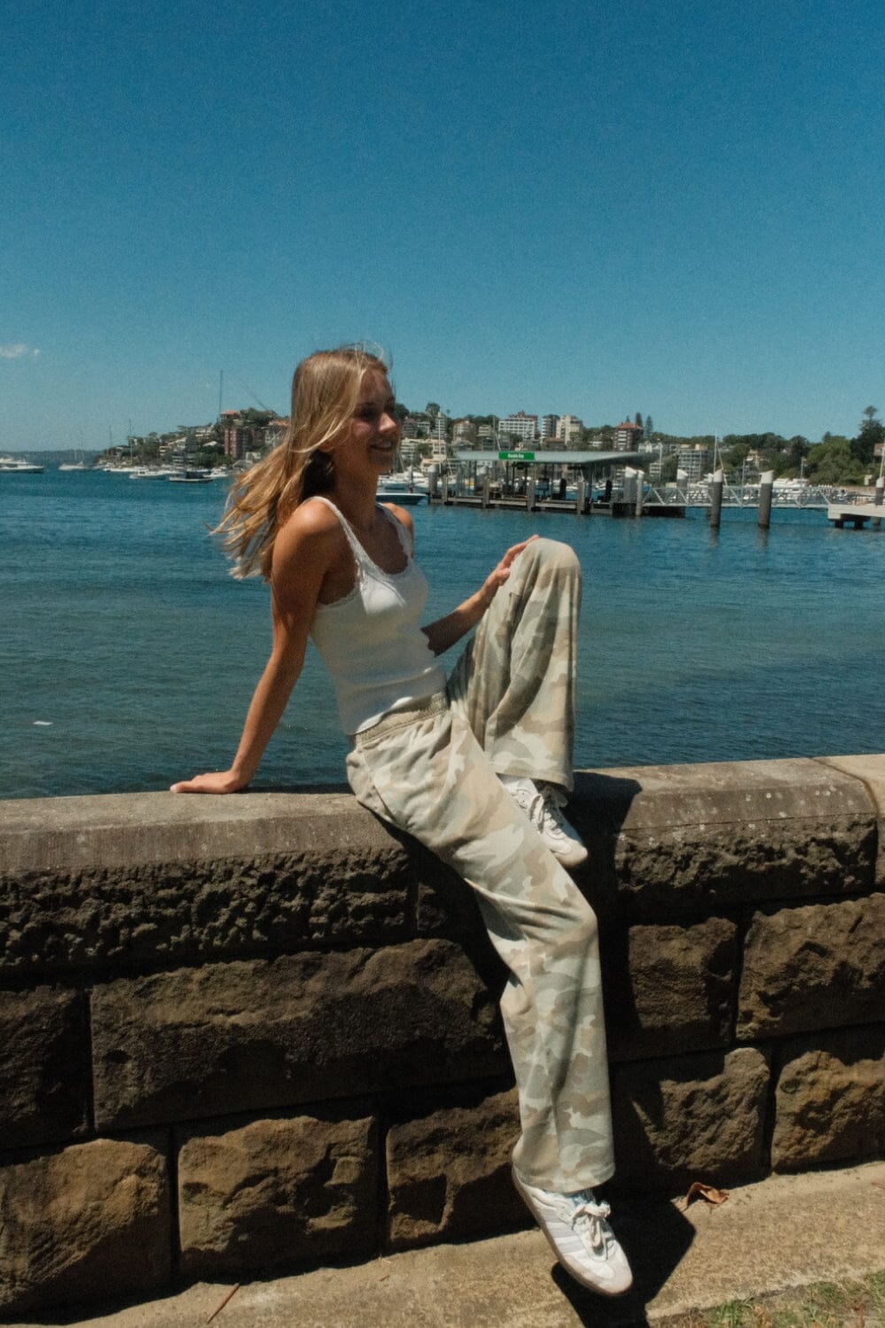 Anastasia Tie Sweatpants - Light Camouflage / S/M