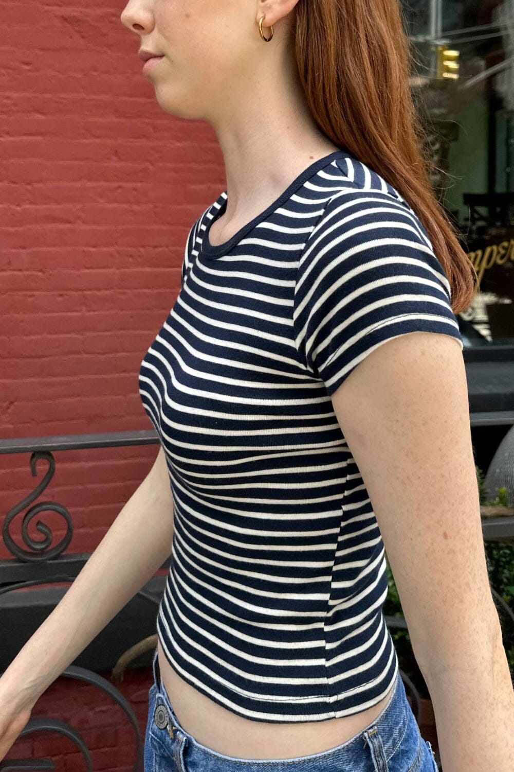 Navy blue with white stripes / XS/S