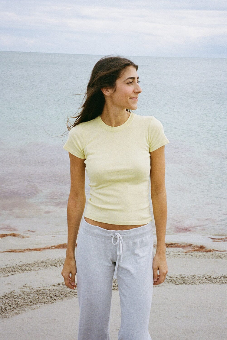 Hailie Basic Top | Pastel Yellow / XS/S