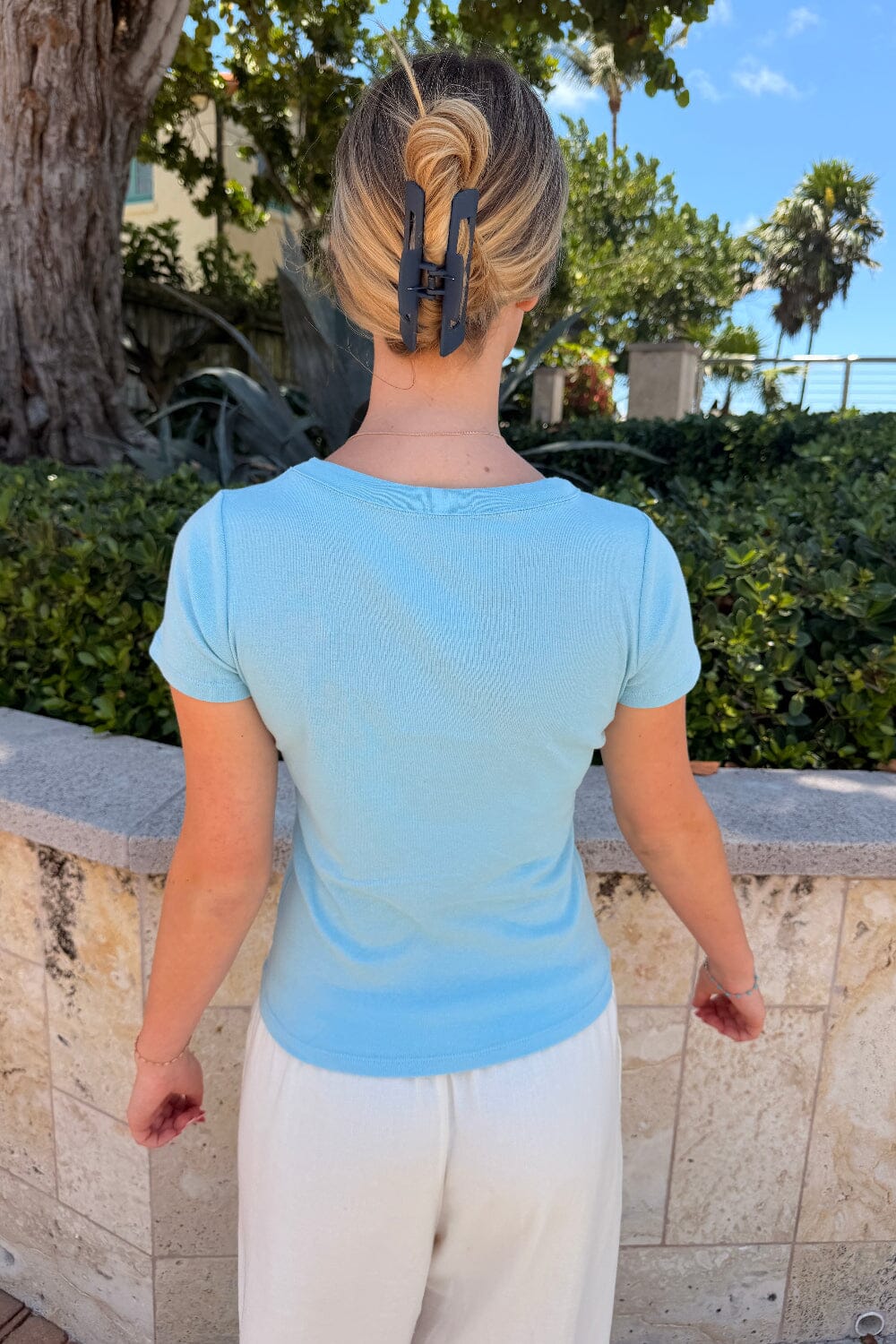 Hailie Basic Top | Light Blue / XS/S