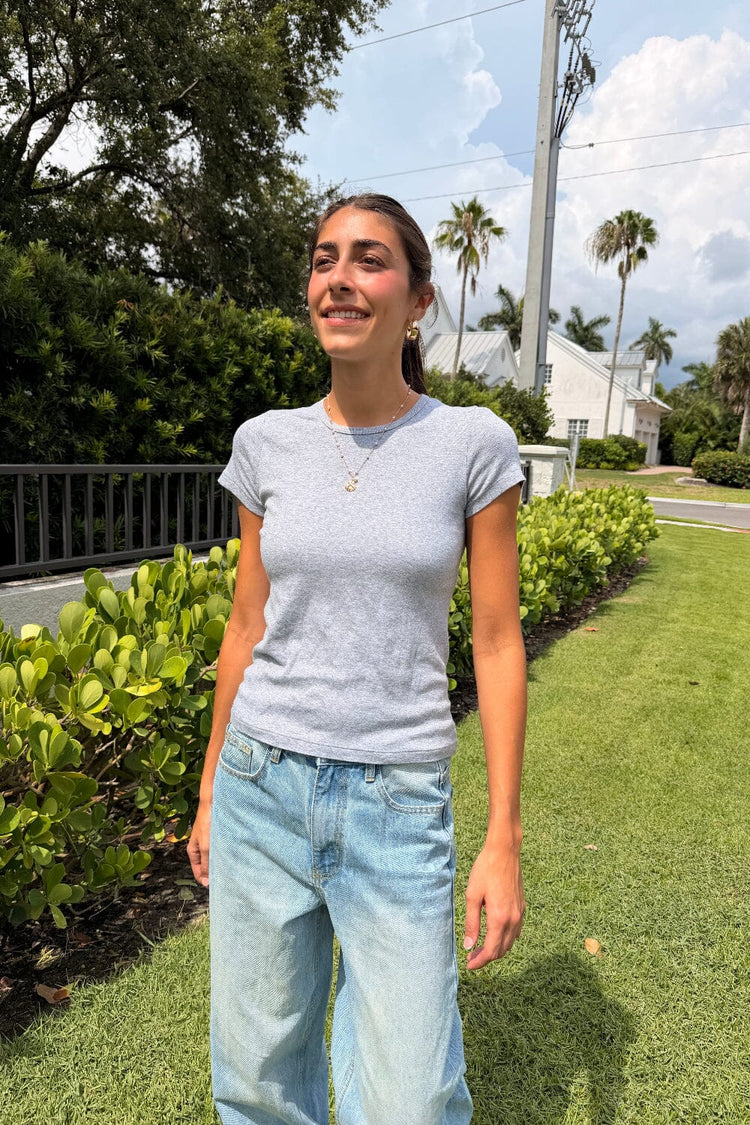 Hailie Top | Light Heather Grey / XS/S