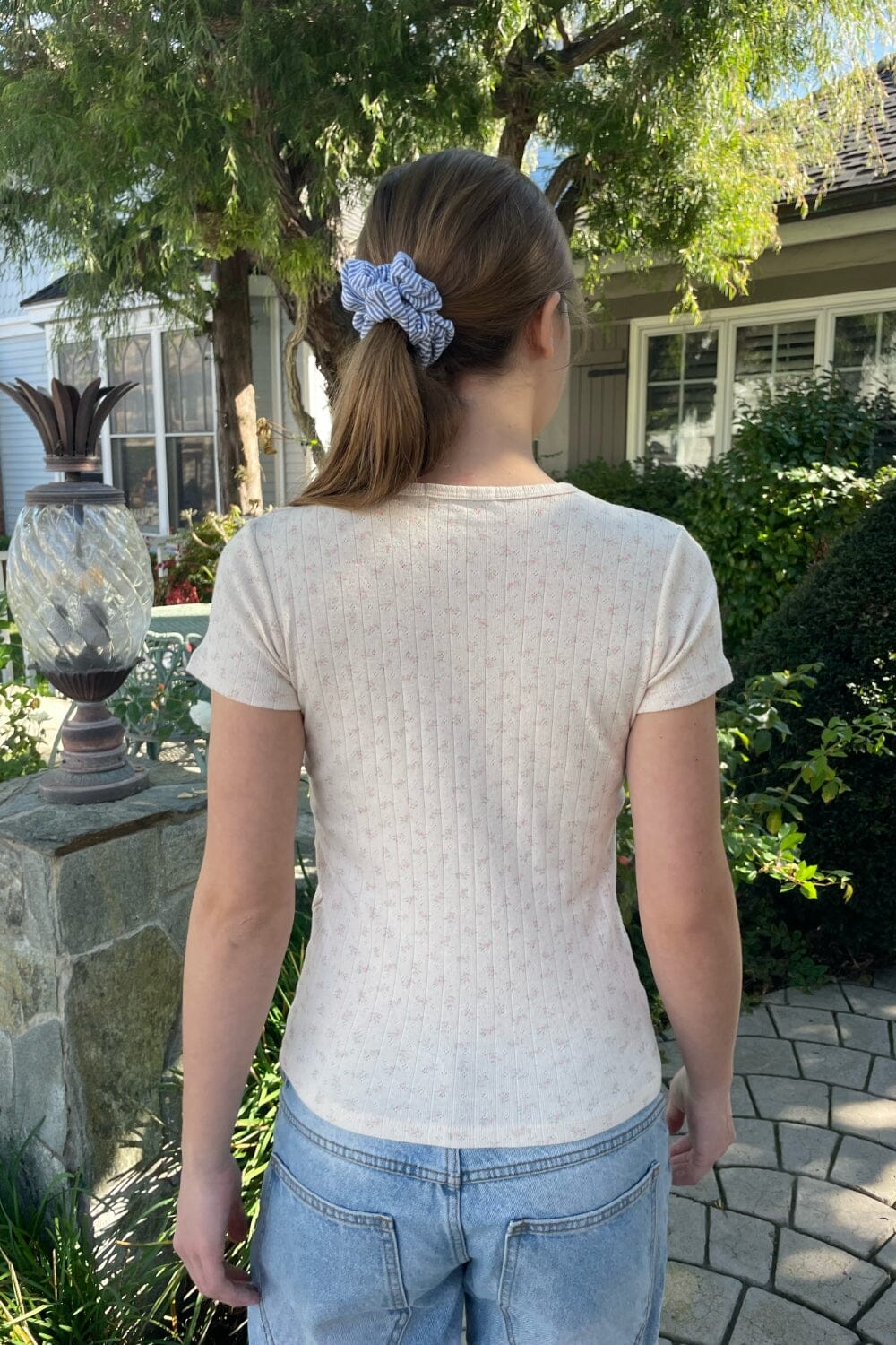 Ivory with Rose Pink Floral / XS/S