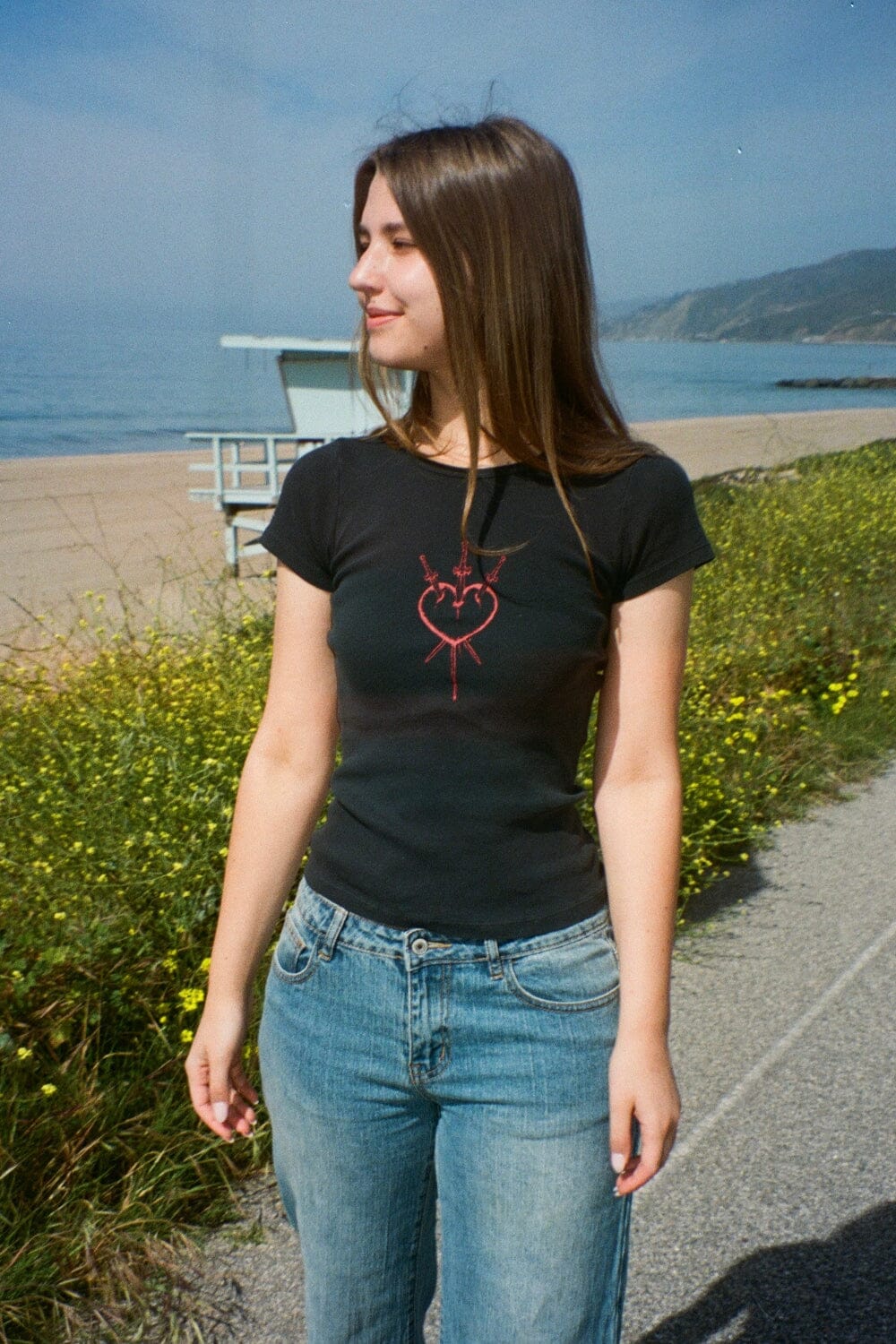 Hailie Heart Top | Faded Black / XS/S