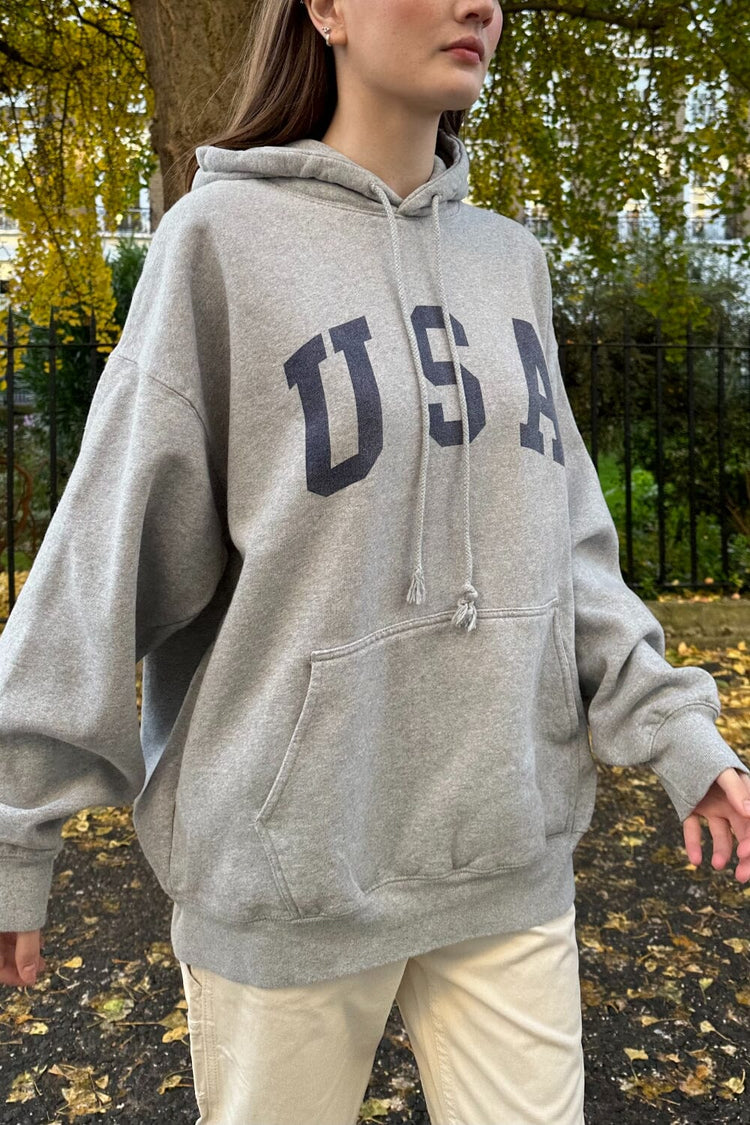 Christy USA Hoodie | Heather Grey / Oversized Fit