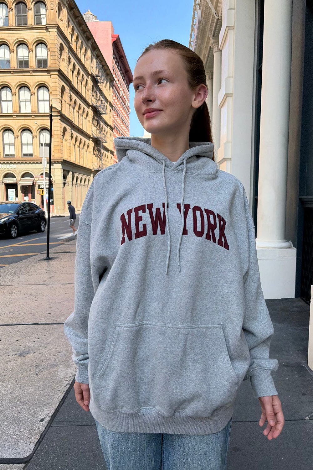 Christy New York Hoodie | Heather Grey / Oversized Fit