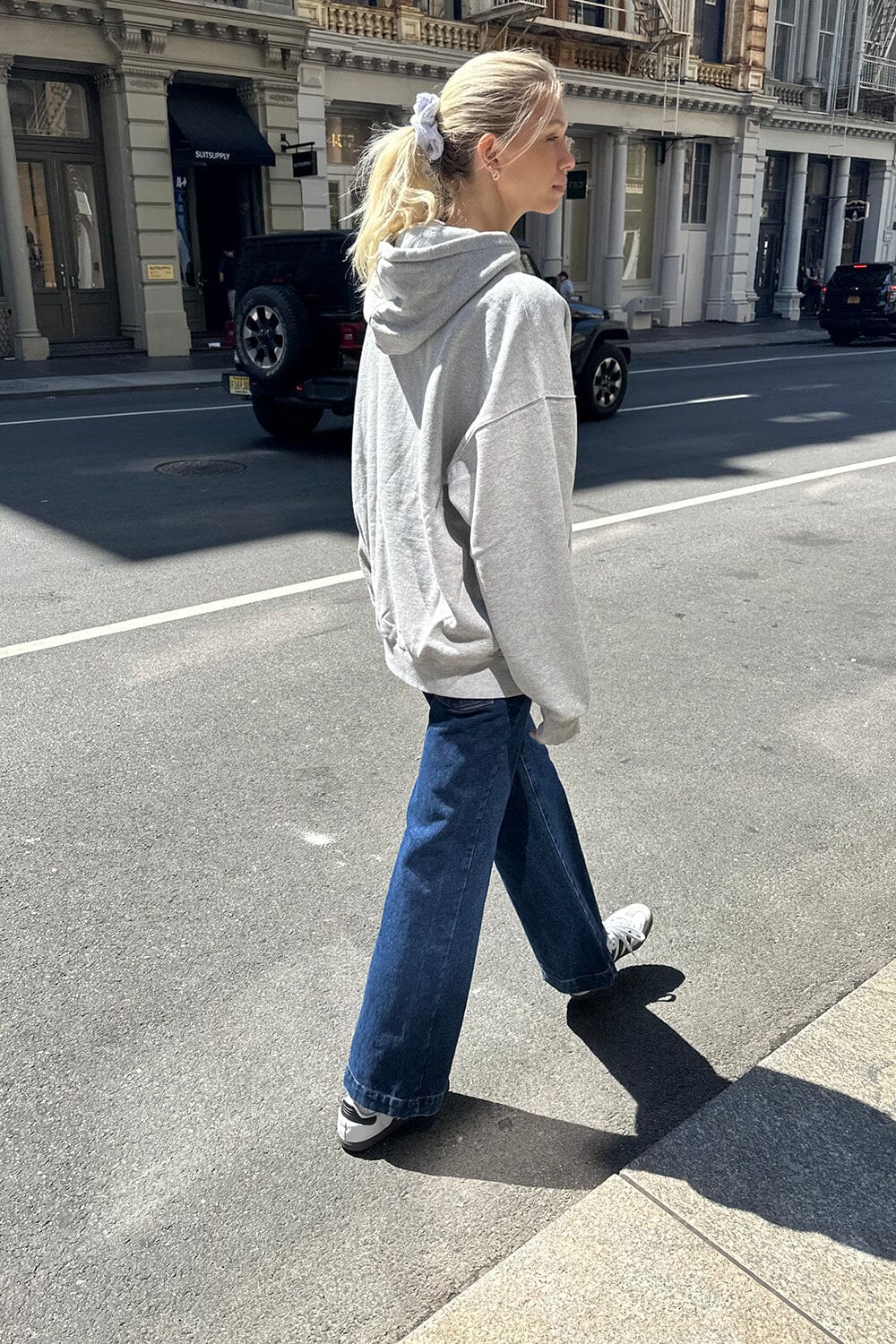 Brandy Melville gray oversized Christy New York hoodie