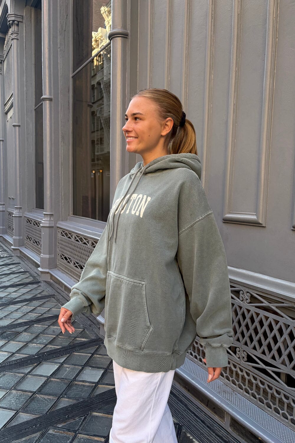 Christy Boston Hoodie | Sage Green / Oversized Fit