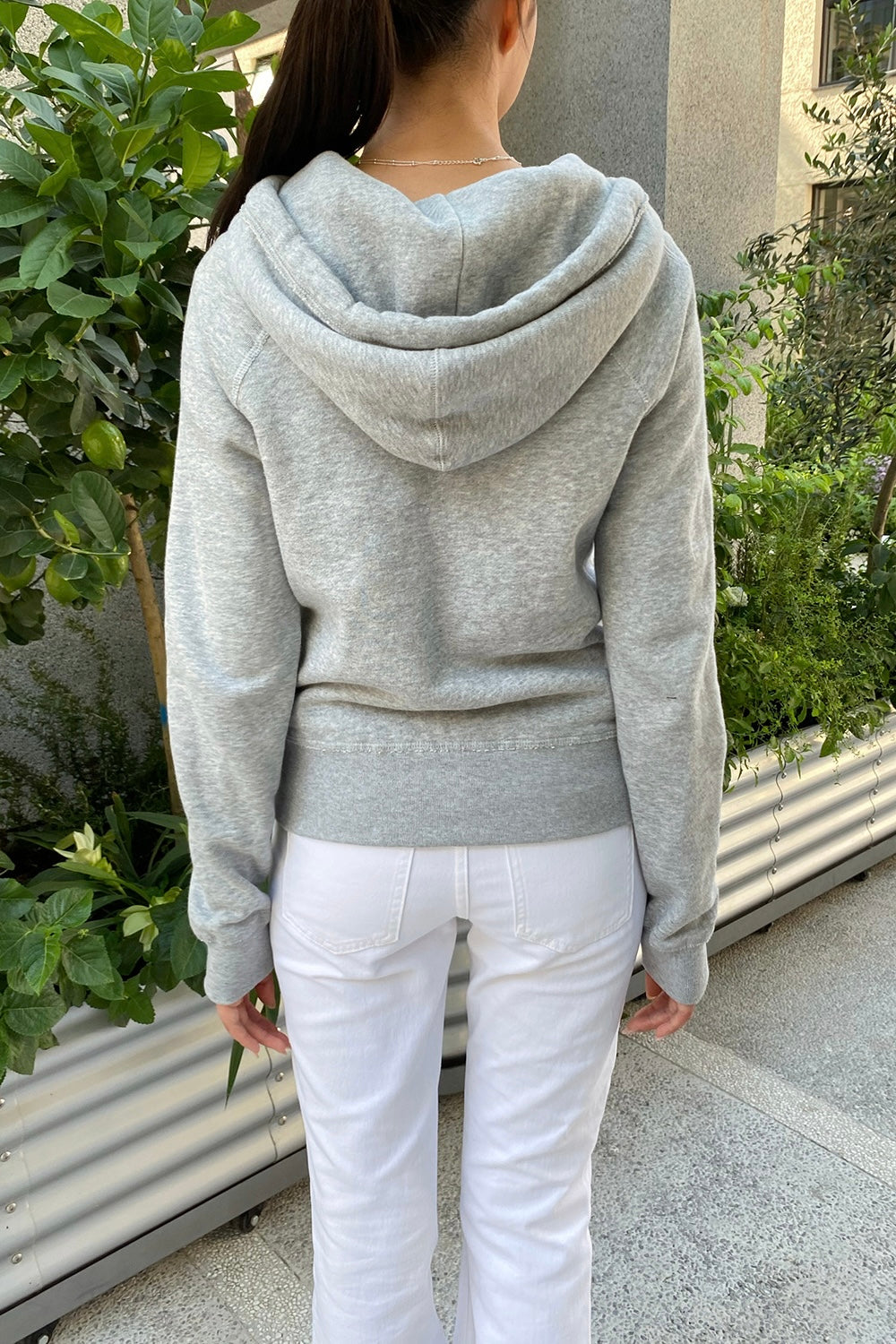 Christy V-neck Hoodie | Heather Grey / Regular Fit