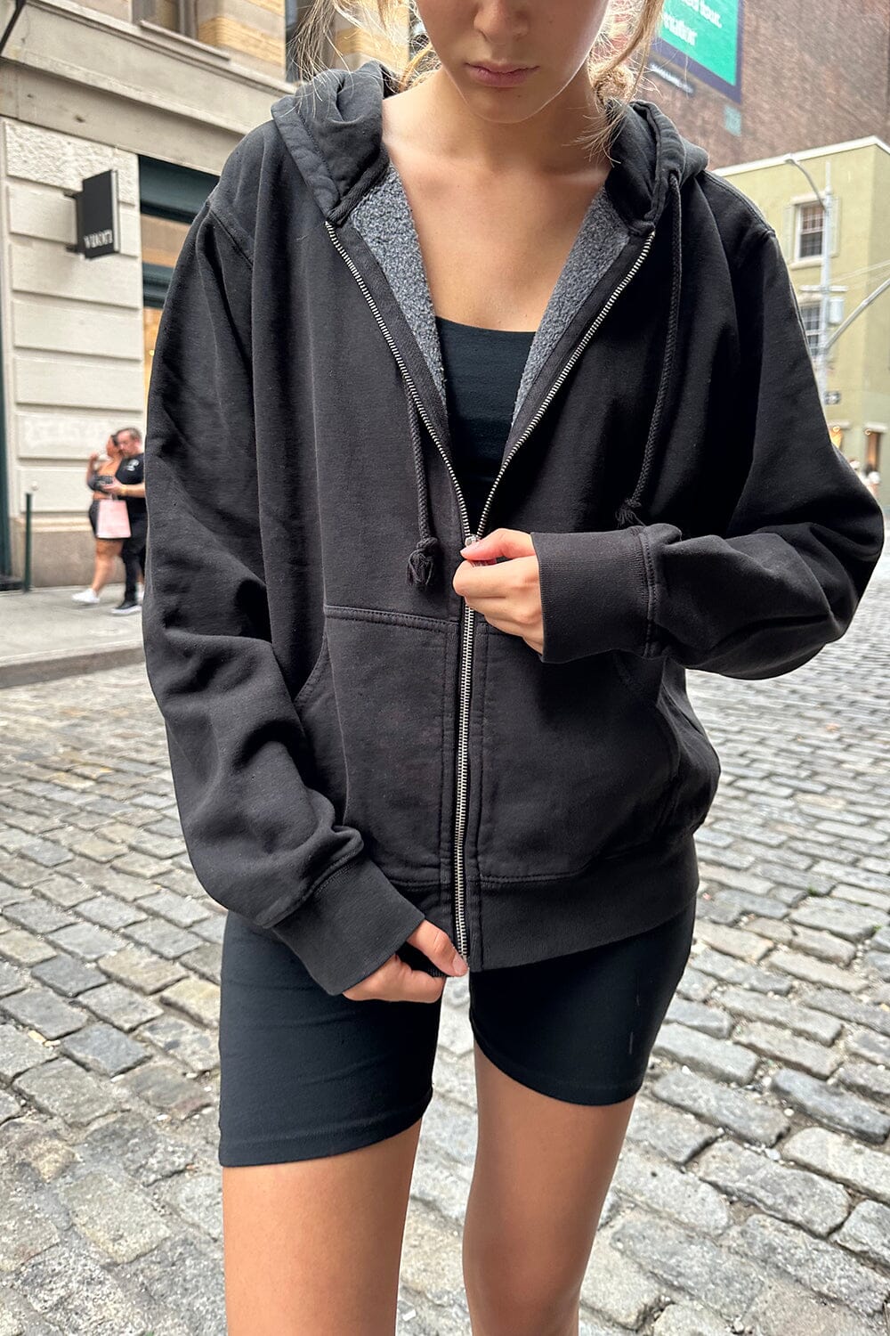 Christy I'll Meet You in New York Hoodie Black  Womens Brandy Melville  Graphics Sweats - Mithun Travels
