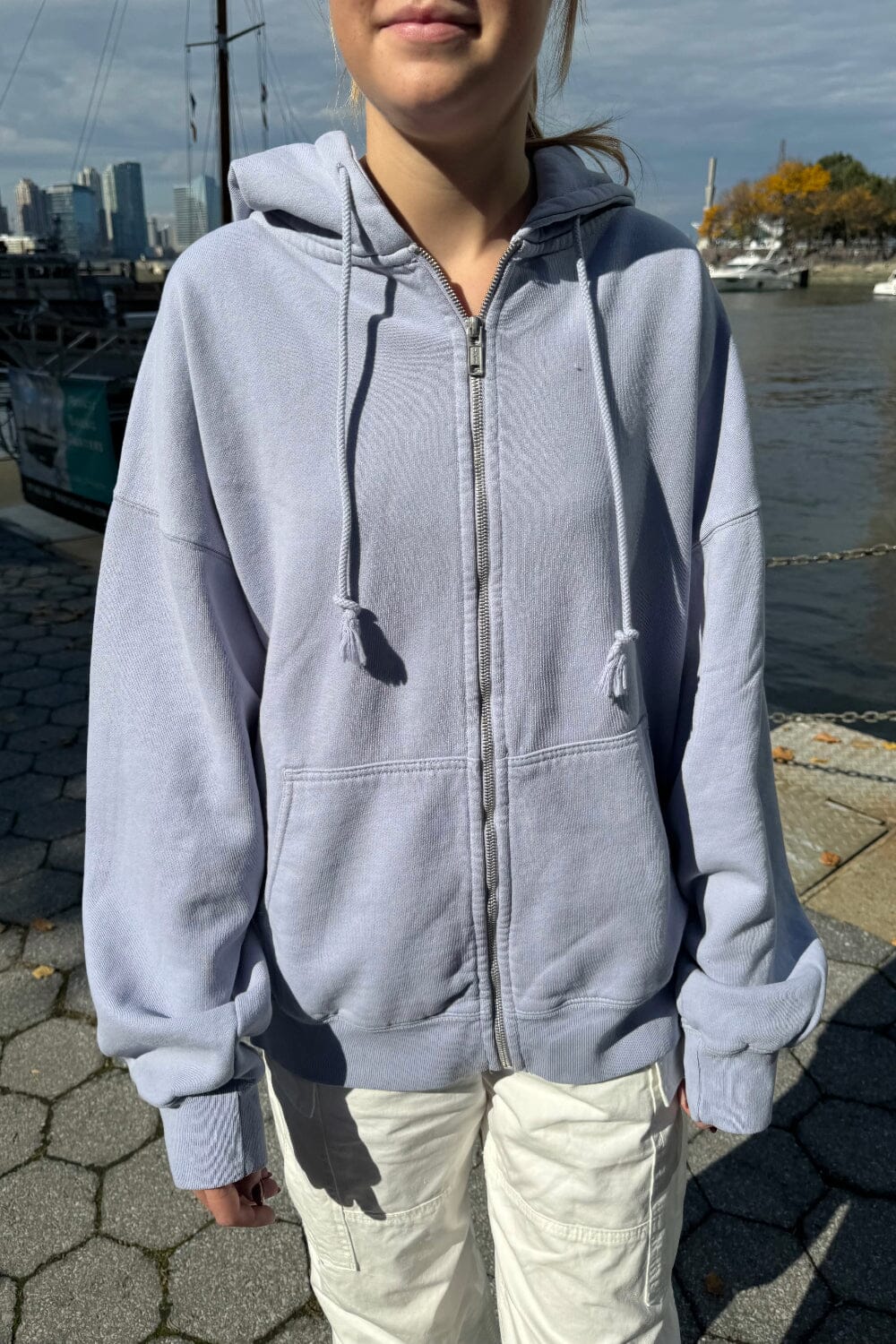 Brandy Melville oversized zip up Gray - $19 - From Talia