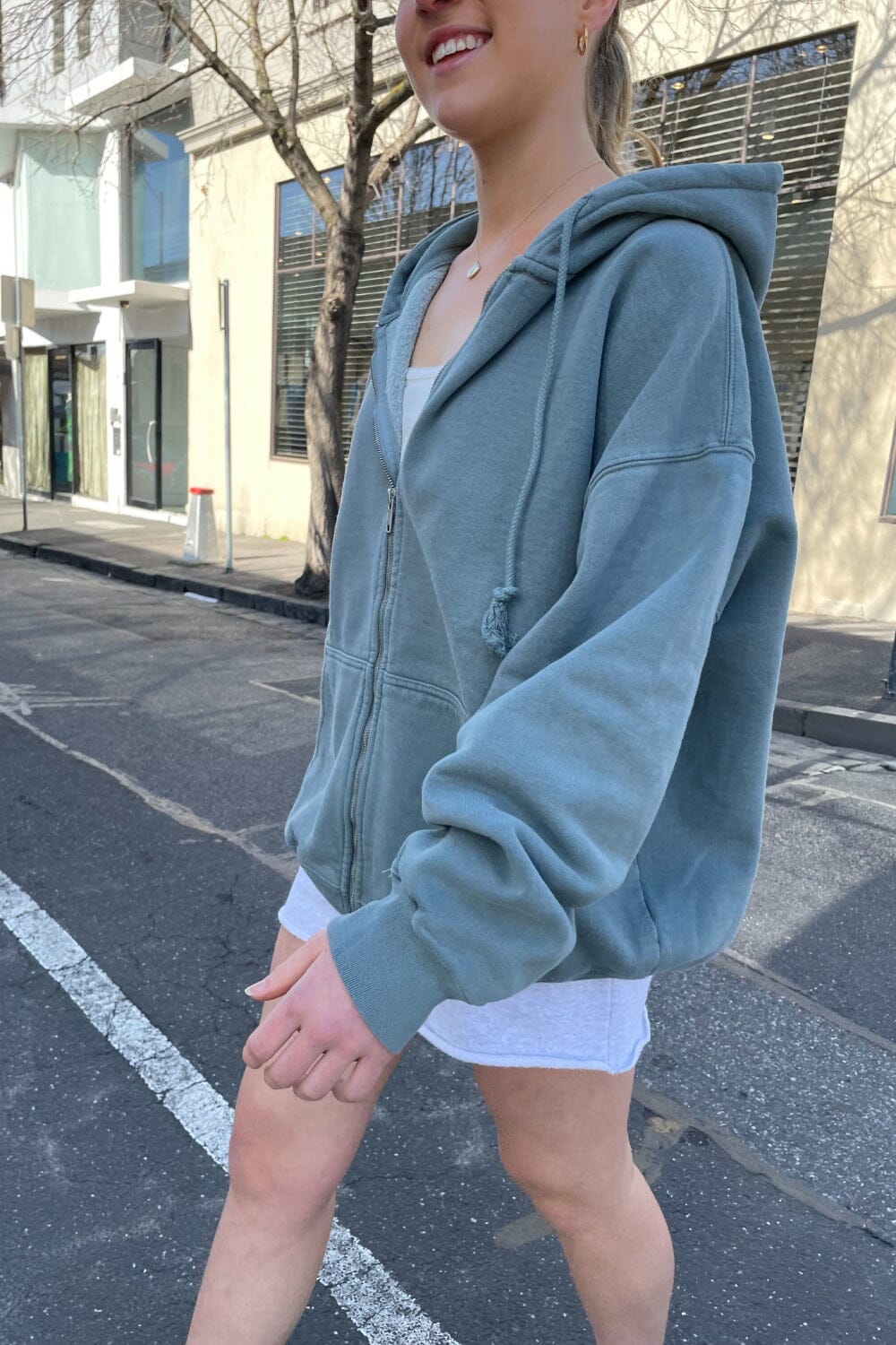 Brandy Melville Christy Hawaii Hoodie (Washed faded blue), Women's