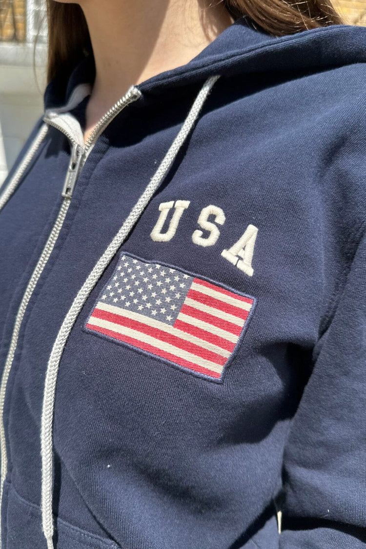 Christy Usa Flag Hoodie | Navy Blue / Regular Fit