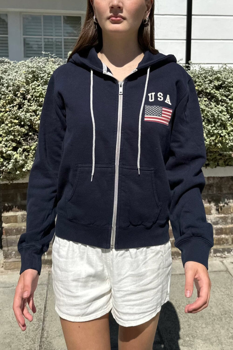 Christy Usa Flag Hoodie | Navy Blue / Regular Fit