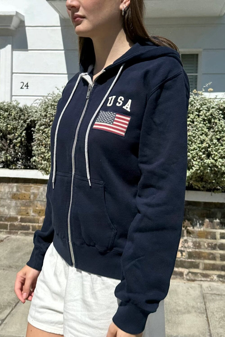 Christy Usa Flag Hoodie | Navy Blue / Regular Fit