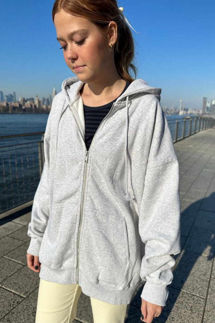Brandy Melville Grey Christy Zip Up Hoodie Gray Size XL - $50 (16% Off  Retail) New With Tags - From sim
