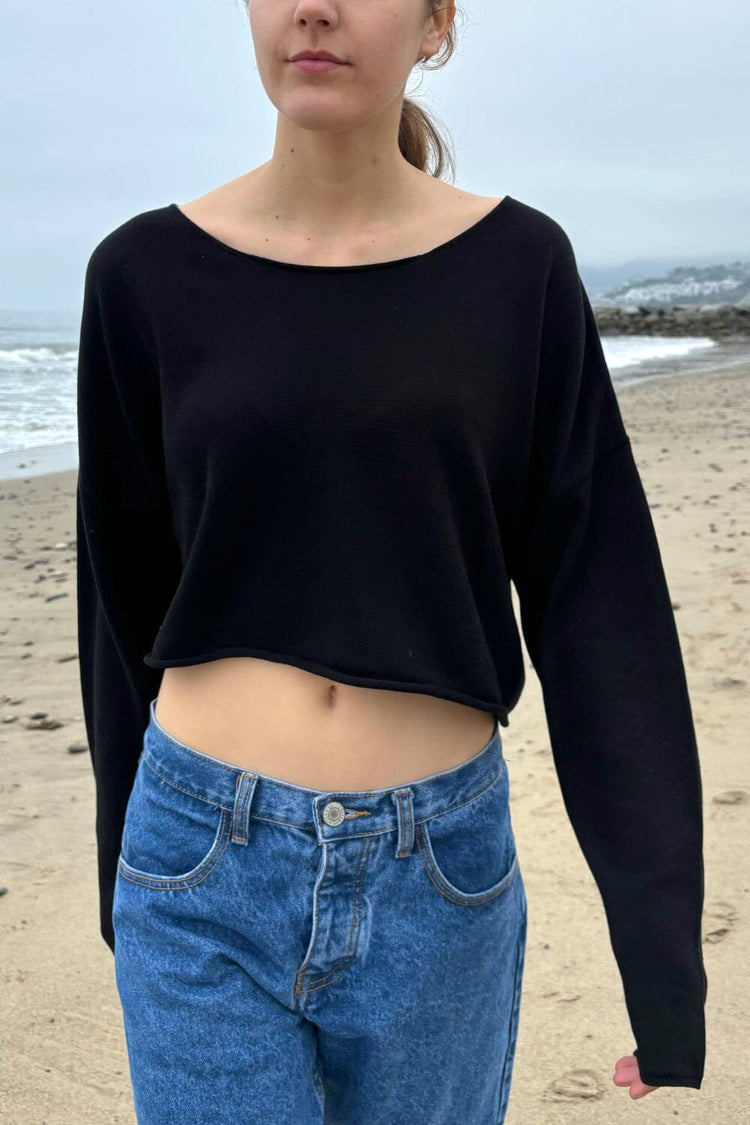 Cameron Cropped Sweater | Black / Cropped Fit