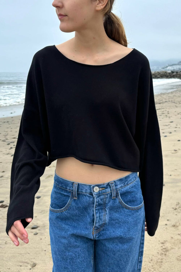 Cameron Cropped Sweater | Black / Cropped Fit