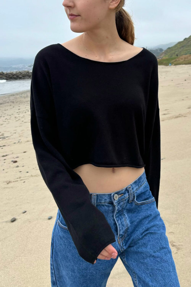 Cameron Cropped Sweater | Black / Cropped Fit