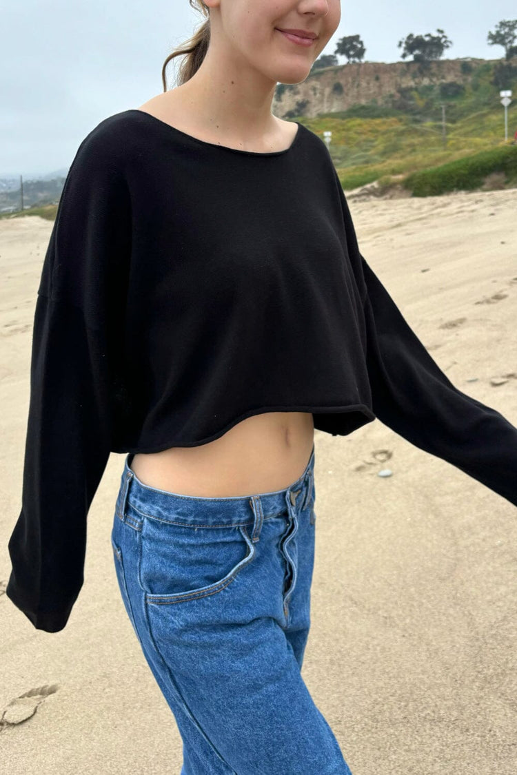 Cameron Cropped Sweater | Black / Cropped Fit