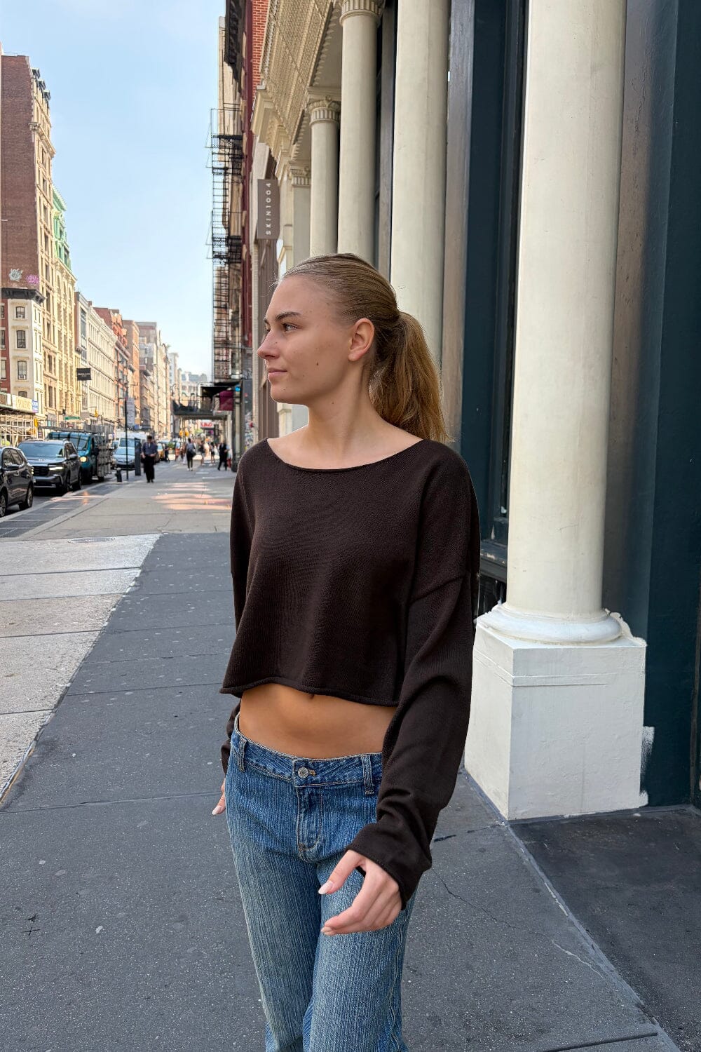 Cameron Cropped Sweater | Mocha / Cropped Fit