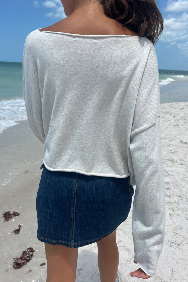 Cameron Cropped Sweater | Light Heather Grey / Cropped Fit