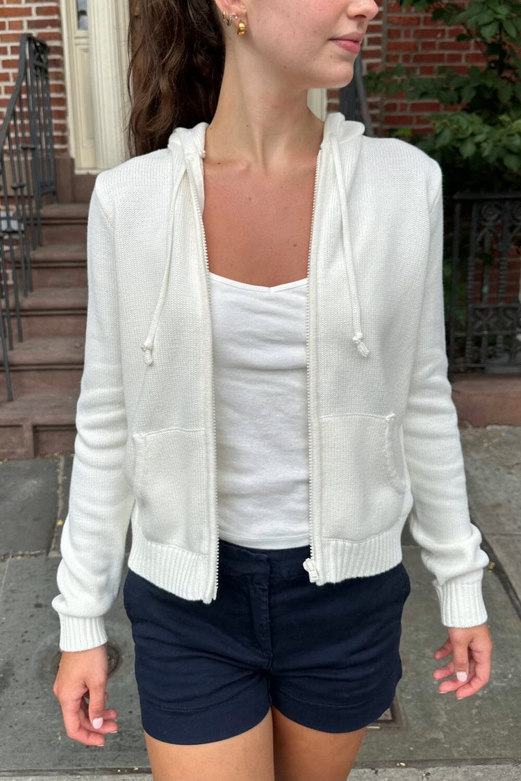 Alana Zip-Up Sweater | Ivory / S