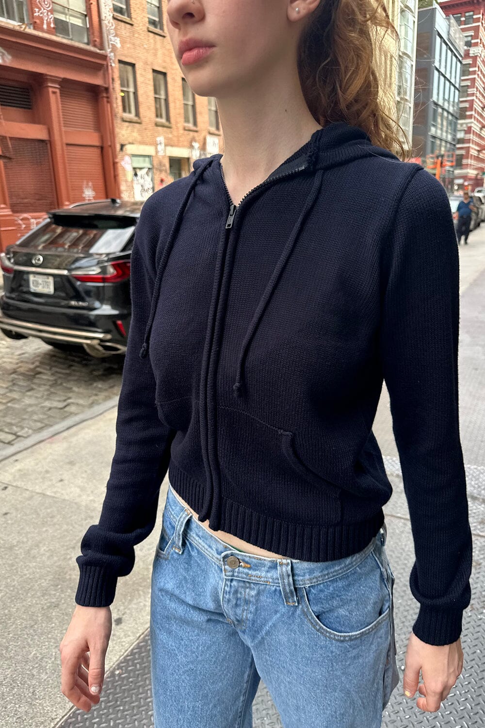 Brandy Melville Ayla Cable Knit Zip Up Tan - $45 New With Tags