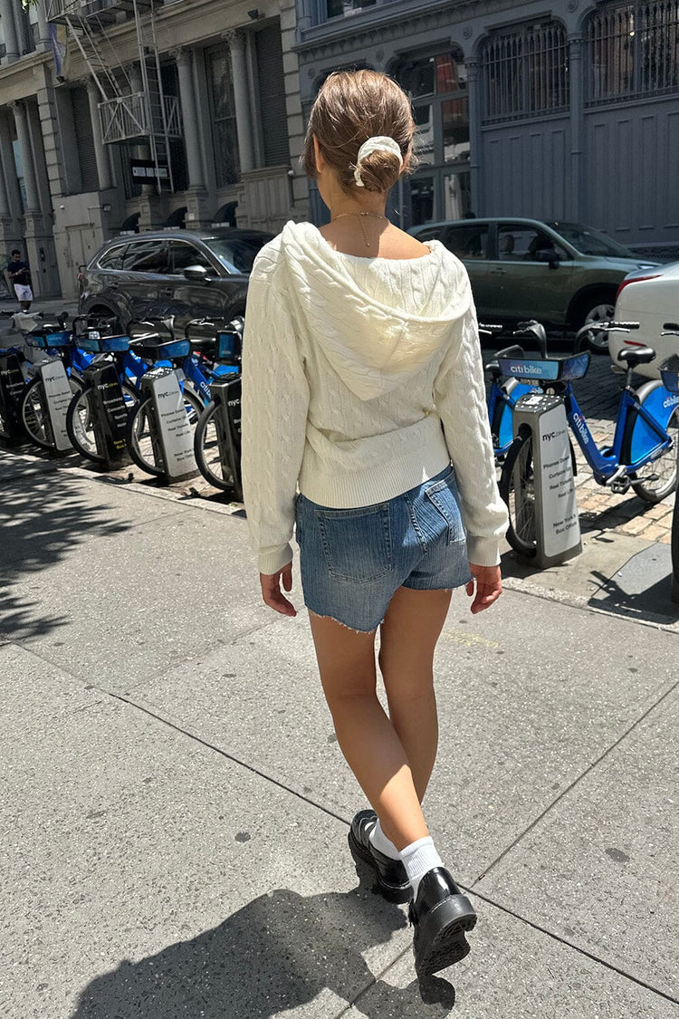 Ayla Cable Knit Hoodie Brandy Melville