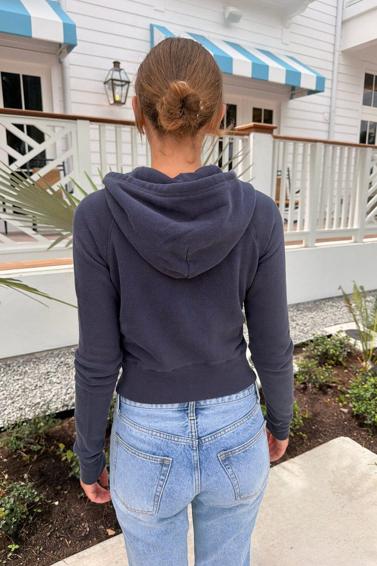 Crystal Cropped Hoodie | Classic Navy / XS/S